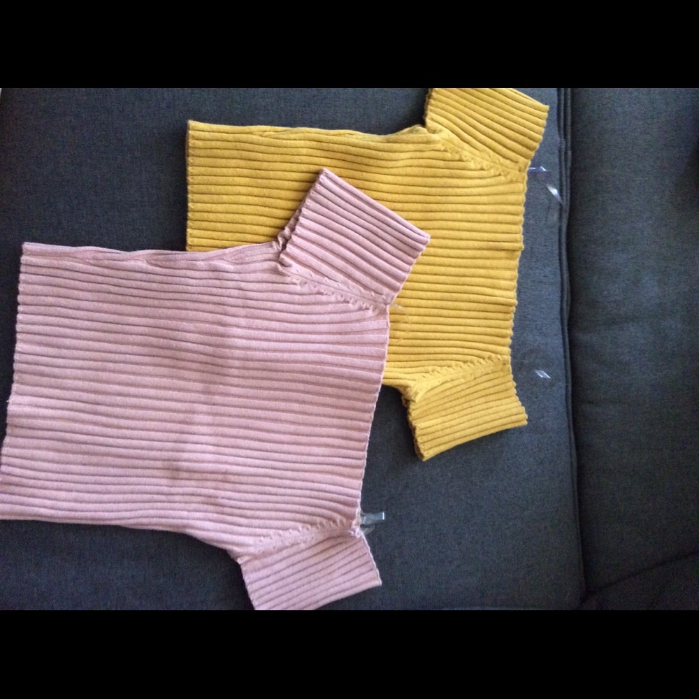 pink & yellow crop tops